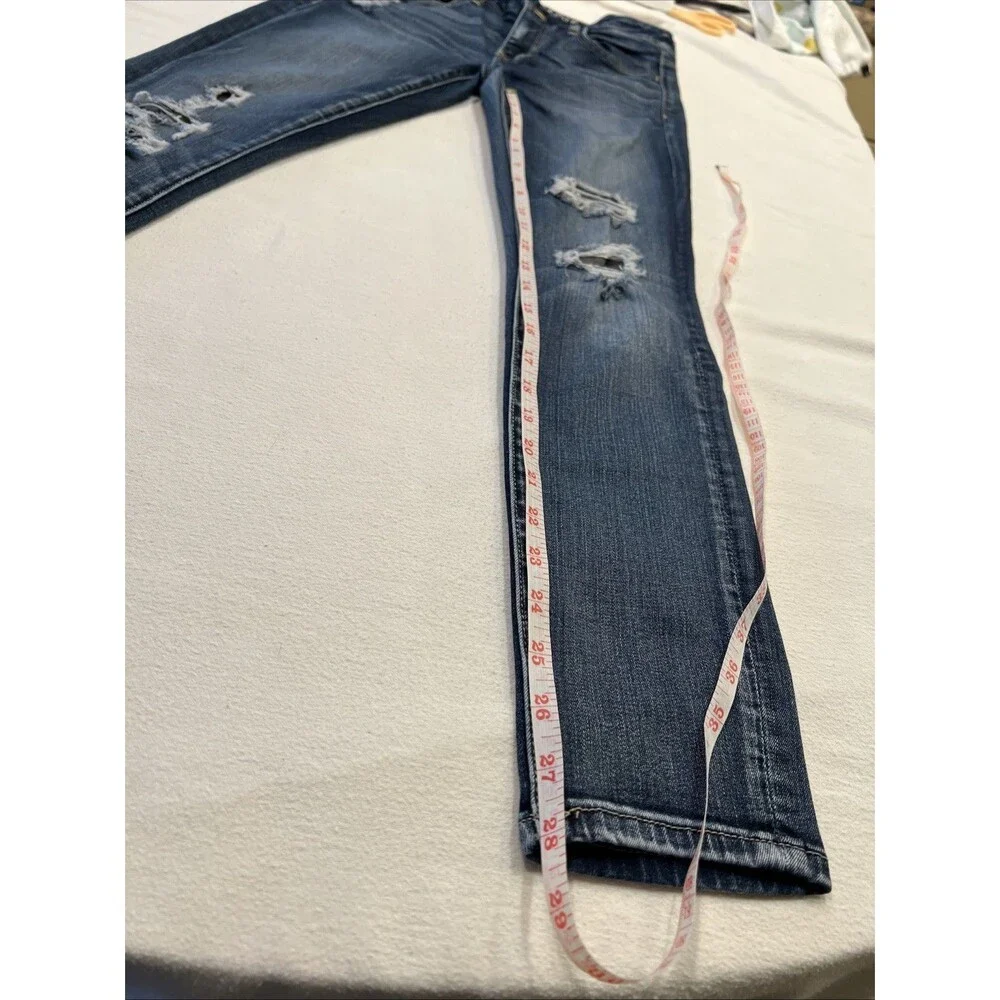 Women’s American eagle jeggings distressed destroyed medium wash size 8 regular - Picture 11 of 14